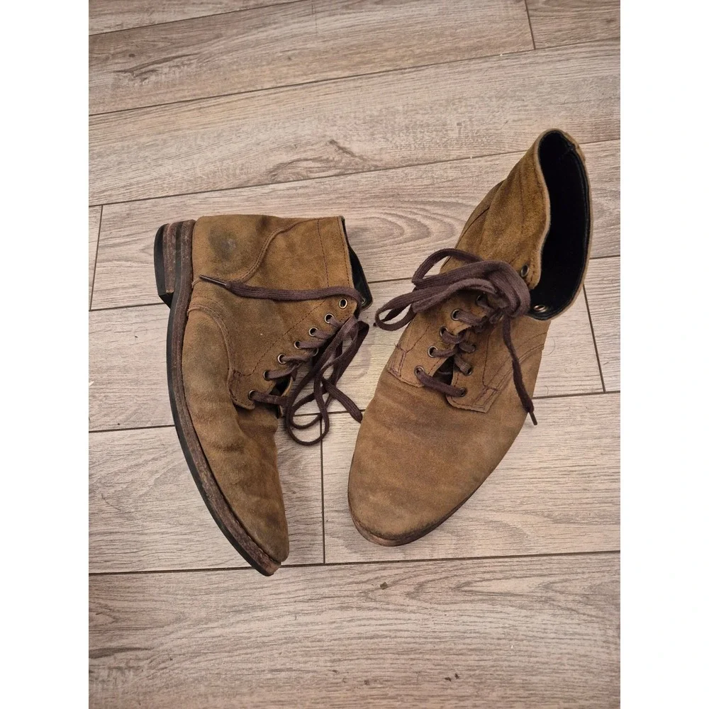 Thursday‎ Boot Co Mens Tan Brown Suede Lace Up President Boots Ankle Sz 8.5